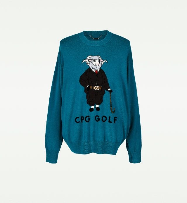 CPG GOLF シーピージーゴルフ 羊グラフィックインターシャニットPO