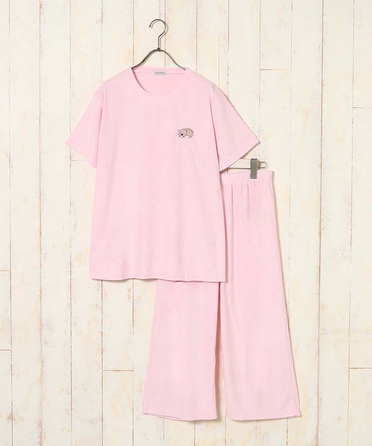 どうぶつ刺繍パイルルームウェア上下セット ルームウェア パジャマ