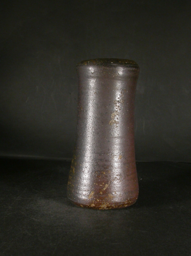 備前焼 登窯 備前焼物故作家 伝統工芸士 柴岡 一海 共箱付き黄ゴマ花入