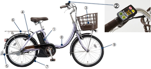 電動自転車 №8256 ブリヂストン アシスタ ユニ 24インチ 紺 神戸 大阪