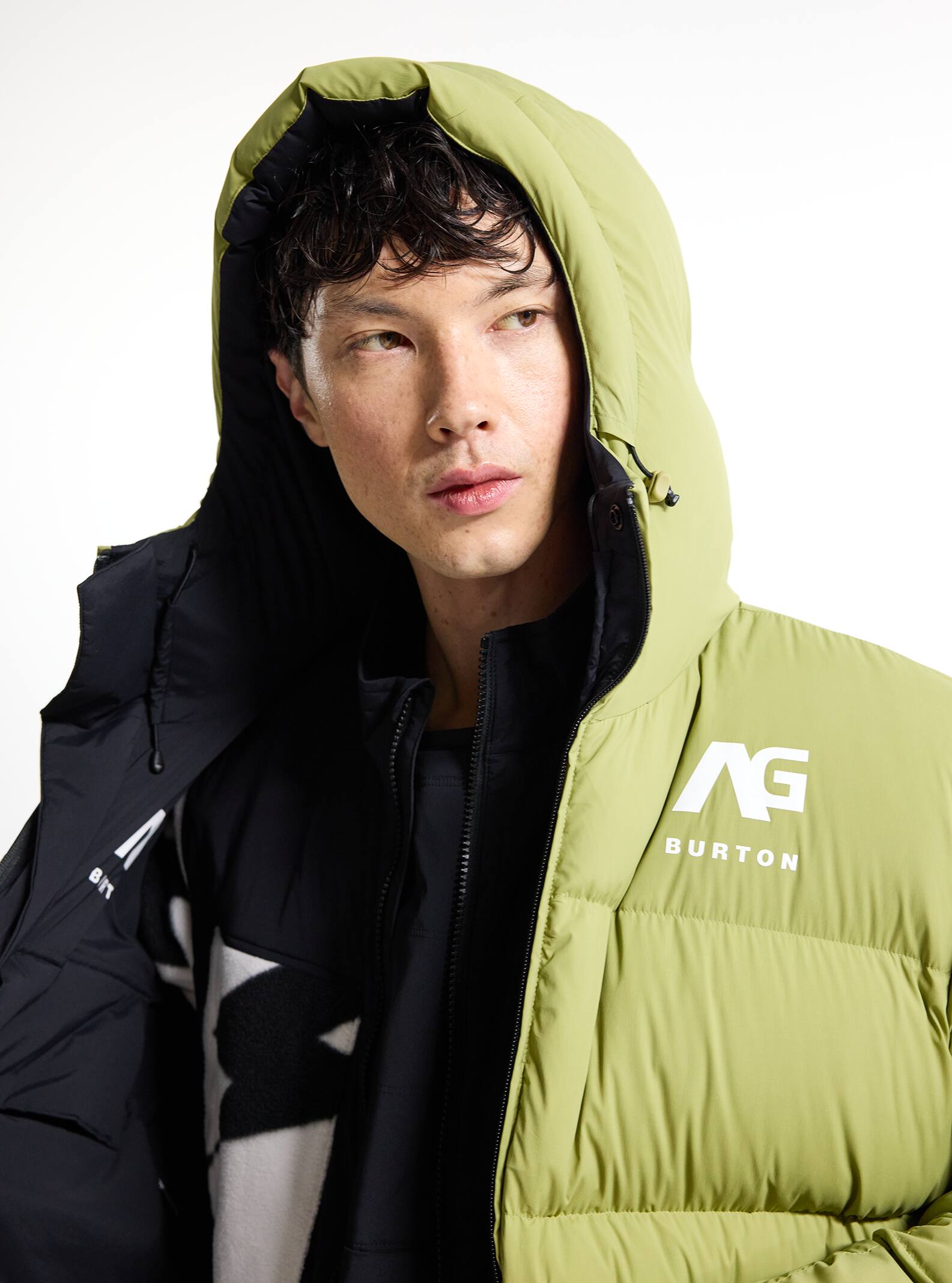 Men's Burton AG Railed Hooded Stretch Down Puffy Jacket | Burton