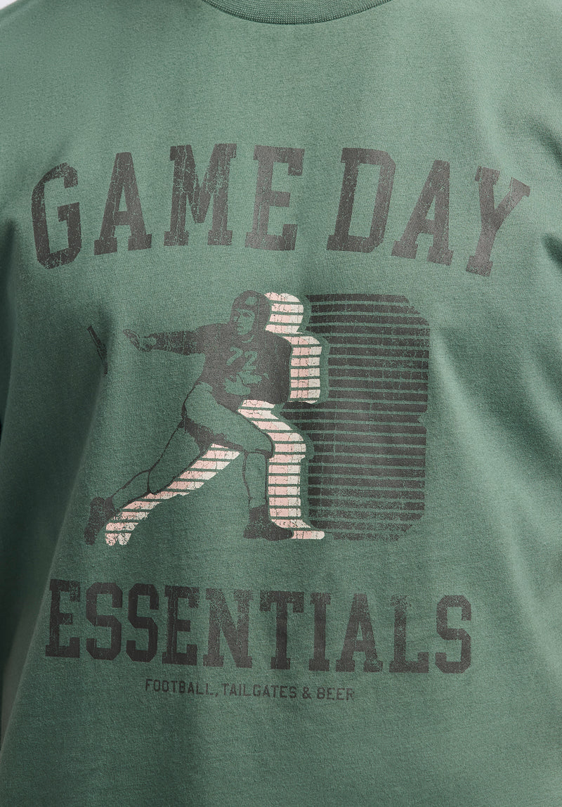 Titus Men's Graphic T-Shirt with Game Day Essentials Print, DARK