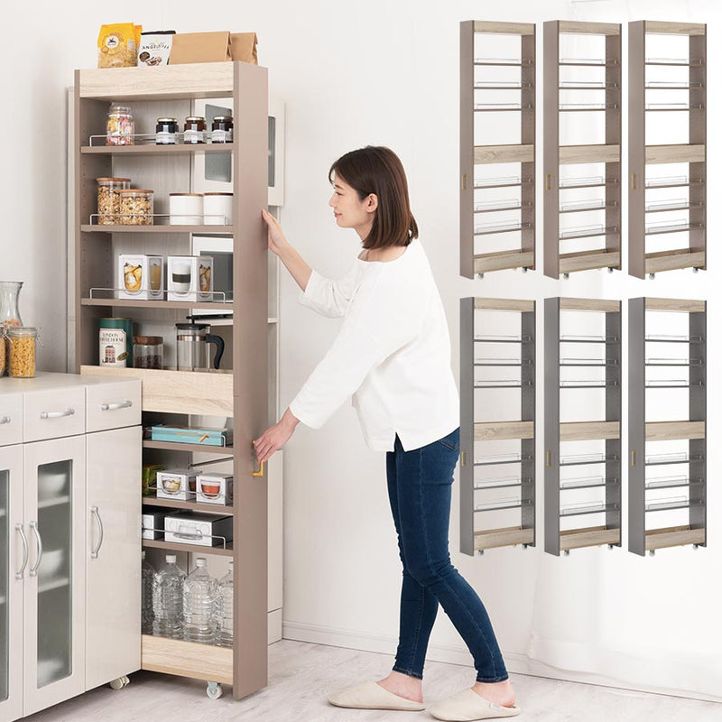 ワゴンラック ハイタイプ 幅16～20cm キッチン収納 すき間ワゴンラック