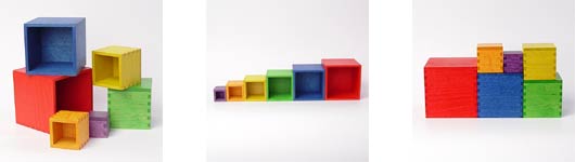 ジーナ社 Sina ジーナ・ミニ箱積木 色 |木のおもちゃ がりとん