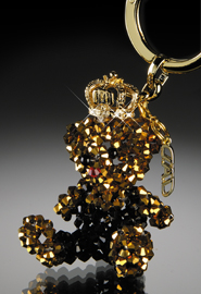 クリスタル ベア キーリング ＆ イニシャル チャーム / ファッション