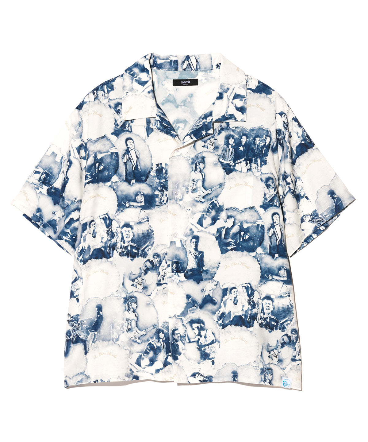 GB0325/BH01: THE BLUE HEARTS Open Collar Shirt / The Blue Hearts