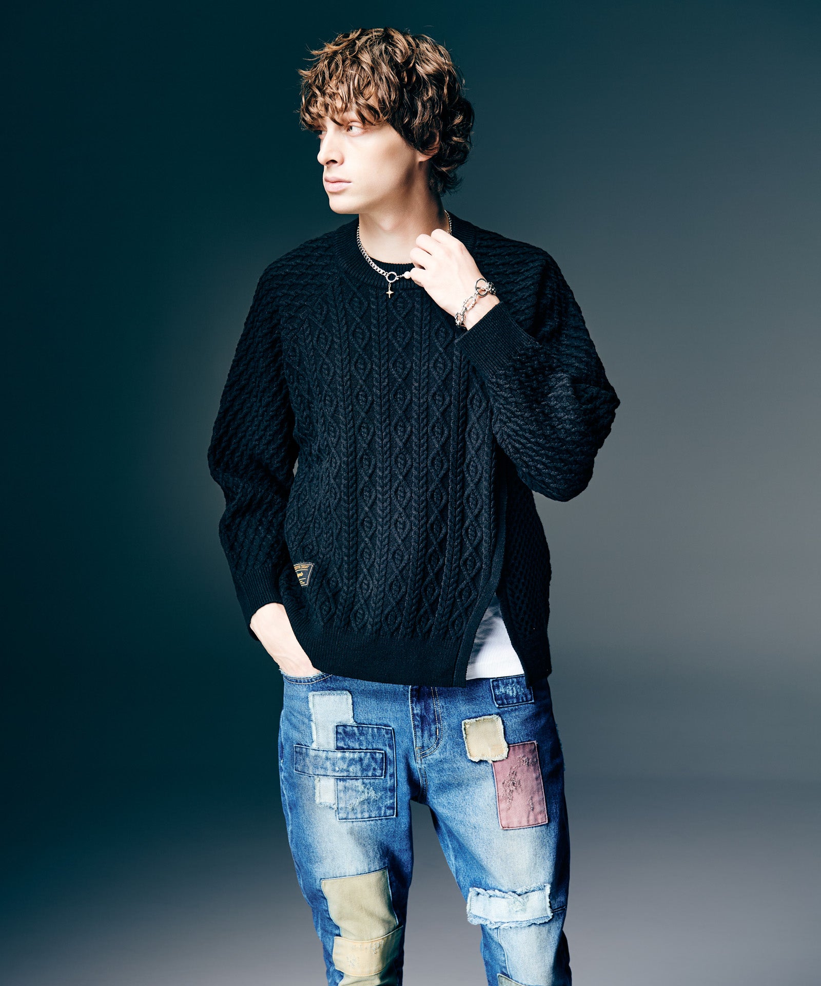 GB0126/KNT07 : Asymmetry Cable Knit / アシンメトリーケーブルニット
