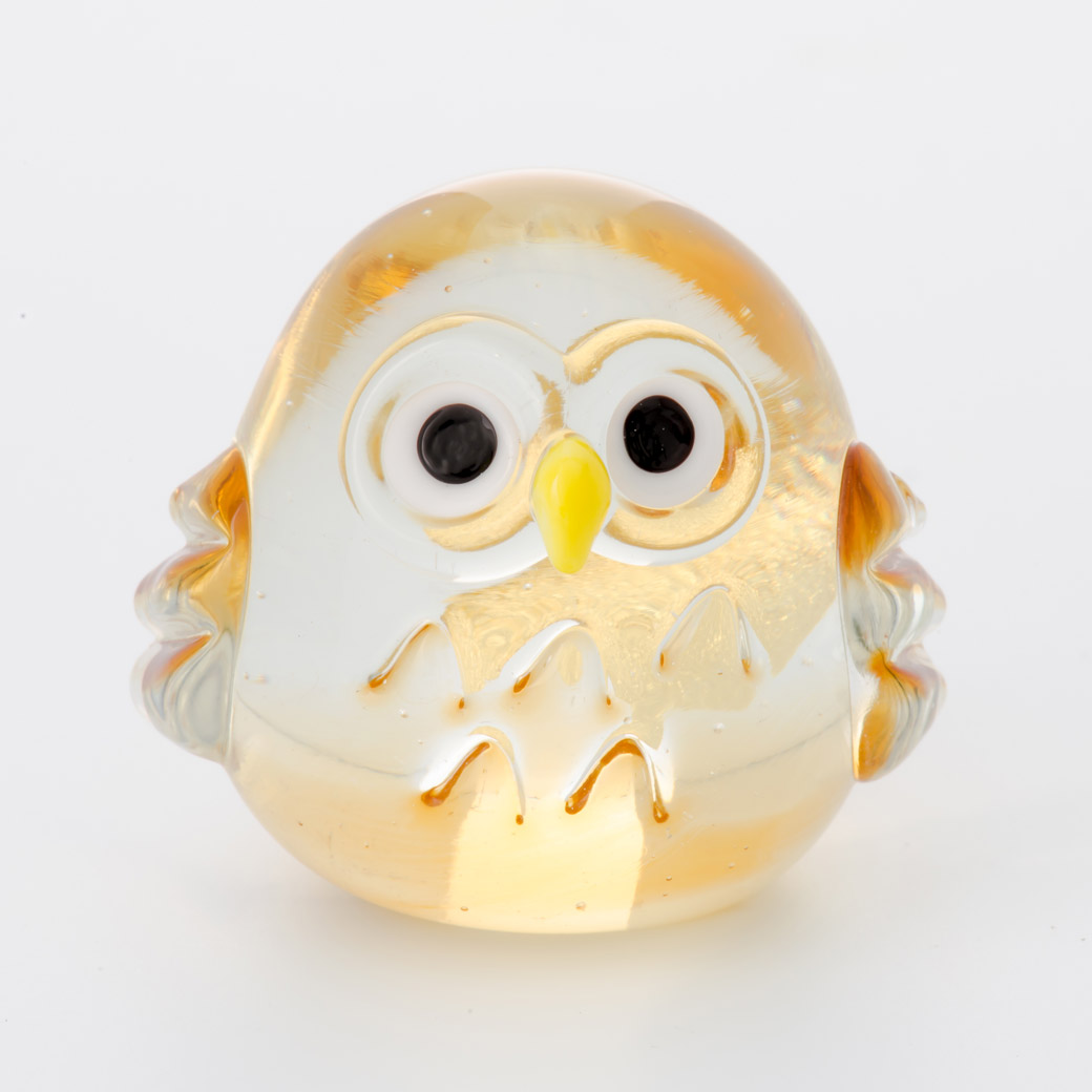 ガラス細工：特大金箔フクロウのご紹介｜有限会社グラススクエア