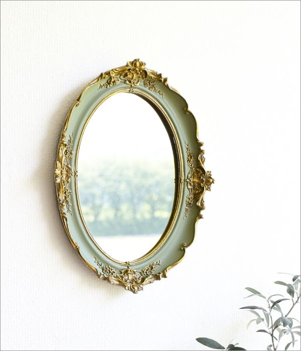 ヴィンテージ ラウンド ウォールミラー レトロモダン壁掛け鏡 ミッド