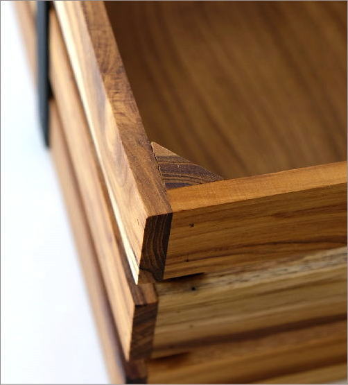 ツールボックス 木製 チーク アイアン 持ち手付き 収納ボックス 小物