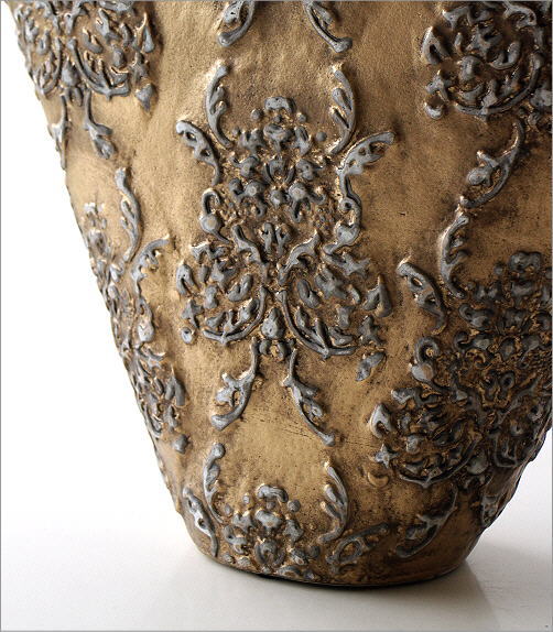 花瓶 陶器 おしゃれ 花器 フラワーベース ゴールドベース [sik3977