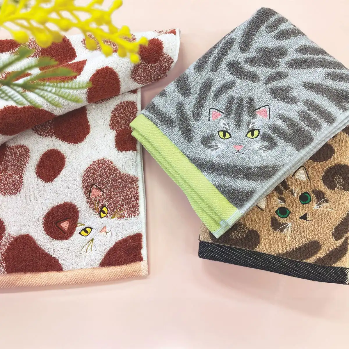 うちのニャンコ 茶トラ 毛並み ロングフェイスタオル｜ギフトプラザ