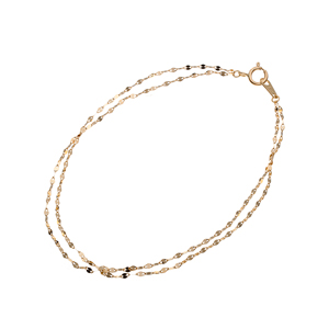 GSTV K18YG ペタルチェーン 2連ブレスレット 約0.4g