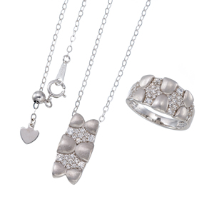 GSTV パラジウムシルバー950 天然ホワイトジルコン リング