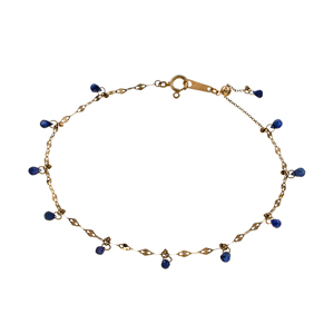 GSTV K18YG サファイア ステーション ペタルチェーン ブレスレット SA