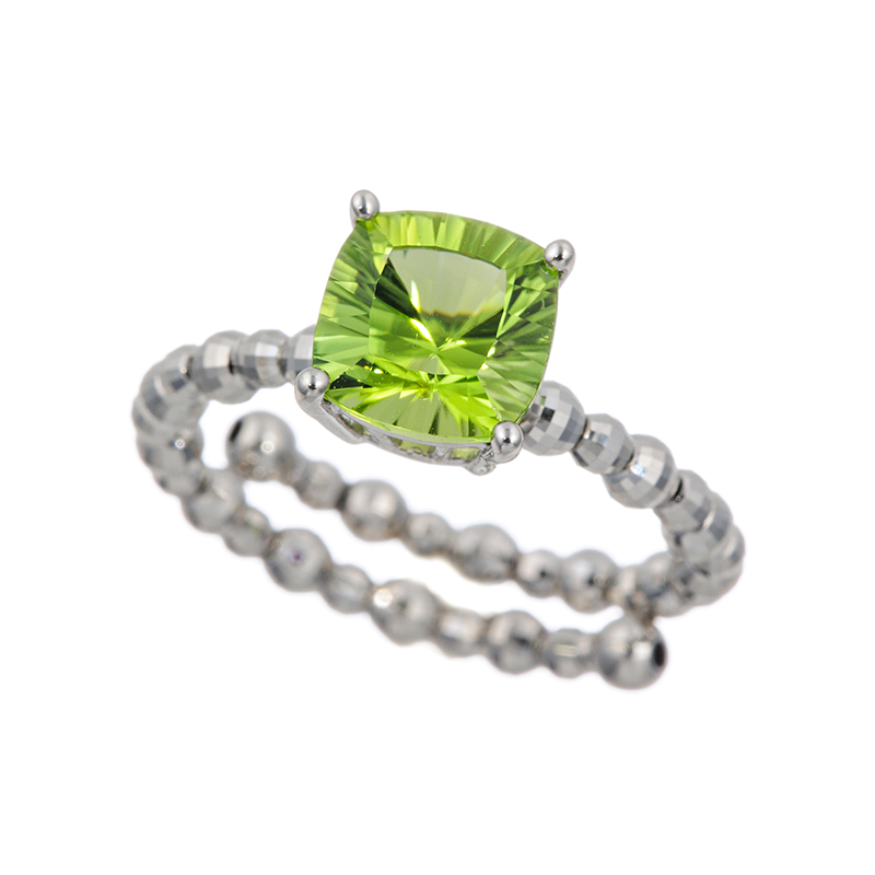 GSTV PT950 コンケーブカット ペリドット フリーリング PE 約1.00ct 8