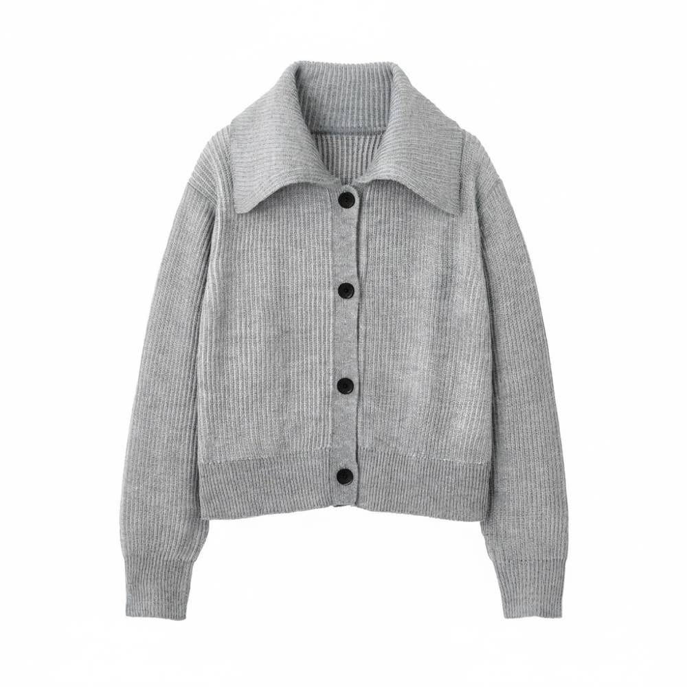 リブ編みニットカーディガン【SALE】 ALY637 :レディース トップス