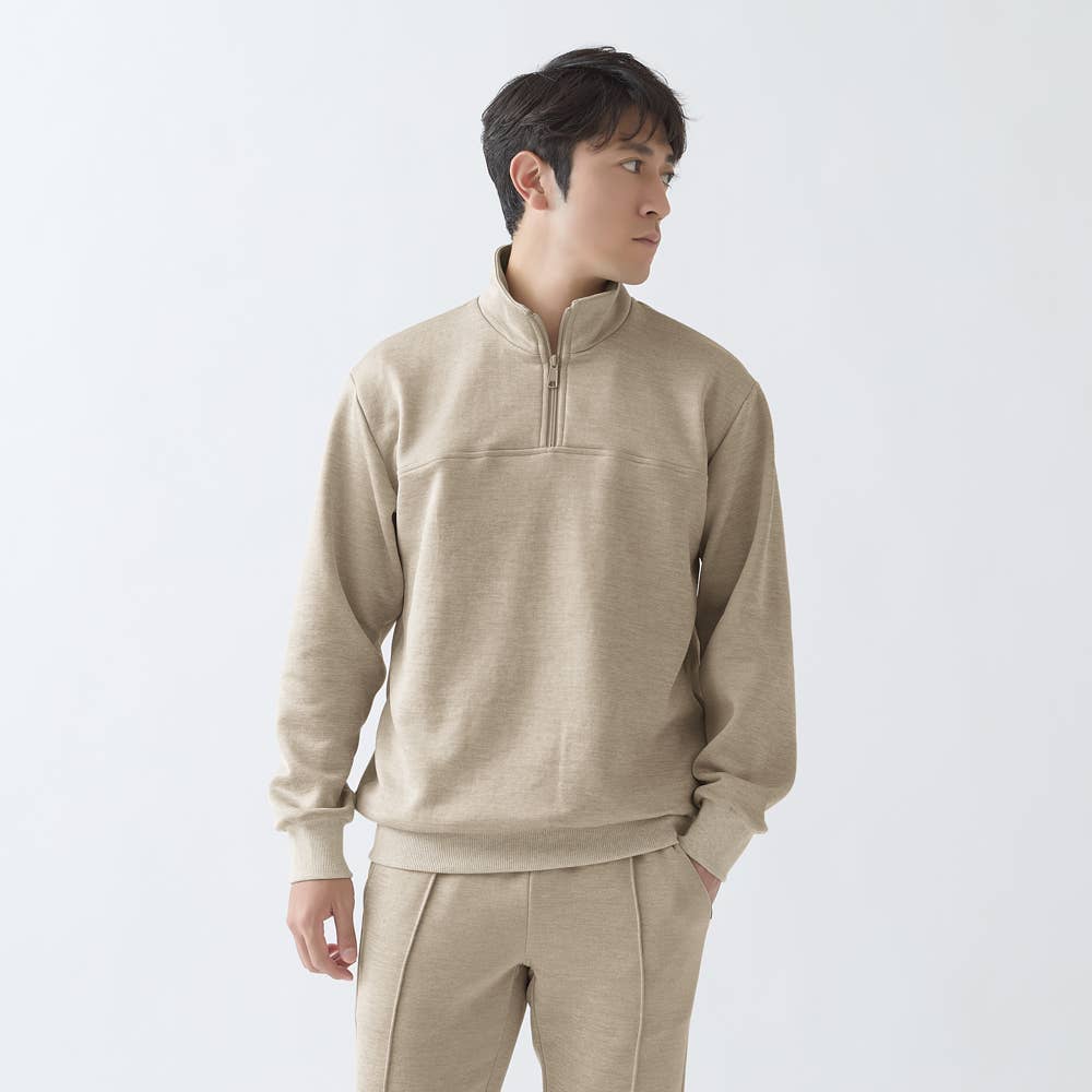 ハーフジップ】3層レイヤーニット BDW349 :メンズ トップス