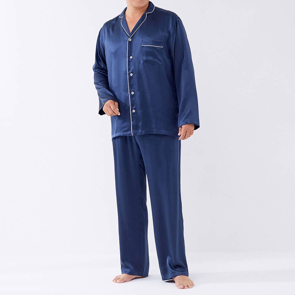 シルク100％】パジャマ 長袖長パンツ【送料無料】 GM4982 :メンズ