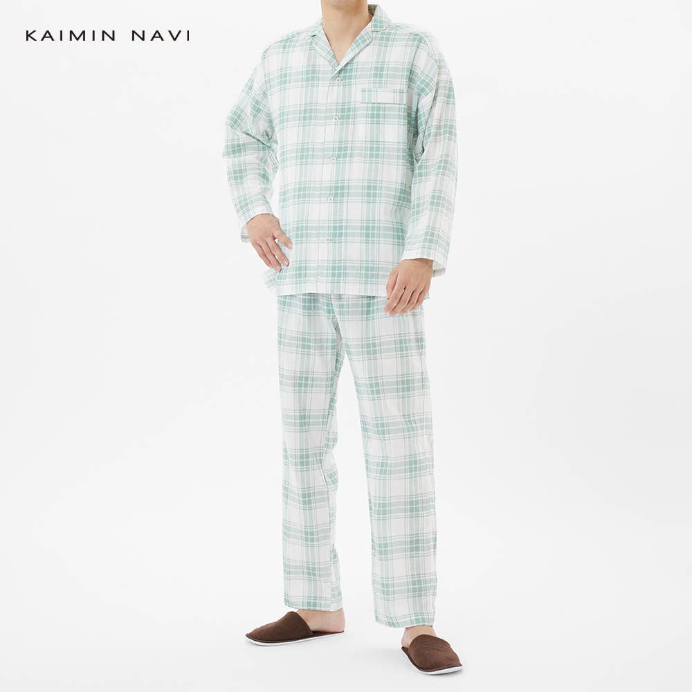 綿100％ ダブルガーゼ 】 パジャマ 長袖長パンツ 【送料無料】 GM2063