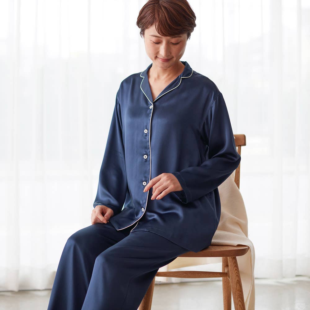 シルク100％】パジャマ 長袖長パンツ【送料無料】 GL4992 :レディース