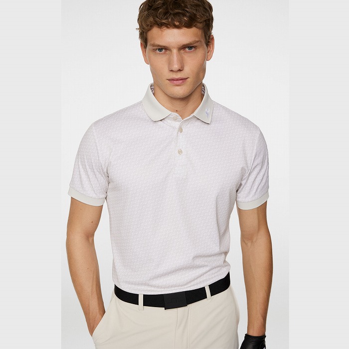 J.LINDEBERG（ジェイリンドバーグ）シーズナルプリント袖ロゴ刺繍半袖