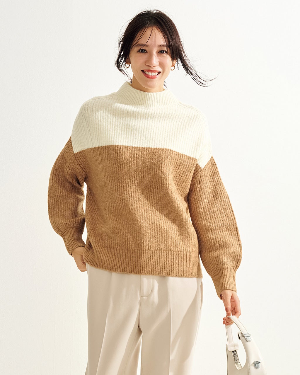 ウール混フラッフィー・ハイネックセーター/DoCLASSE