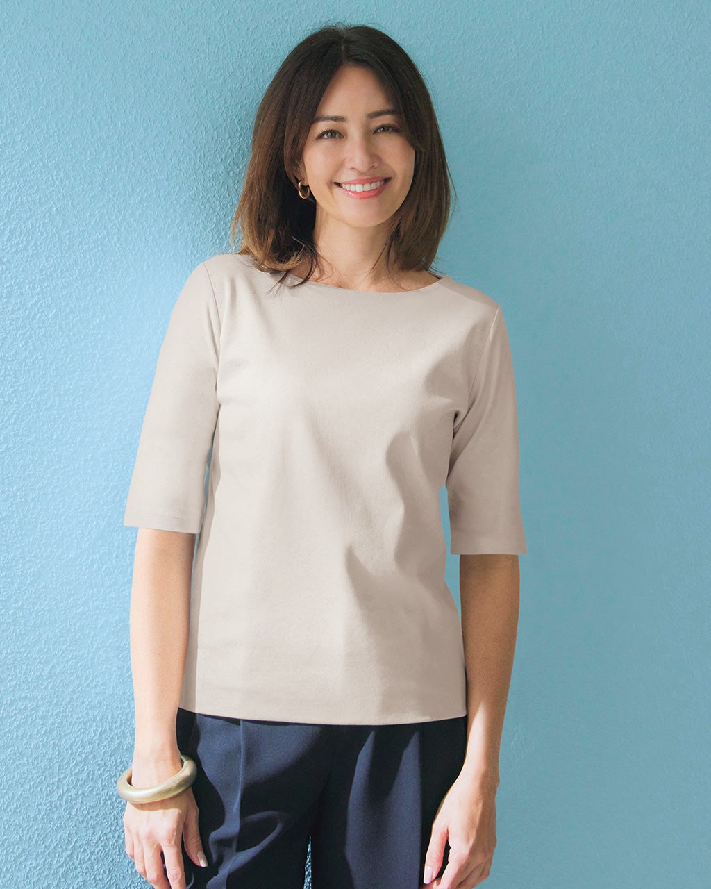 ボートネック／5分袖・ドゥクラッセTシャツ（58cm丈)/DoCLASSE