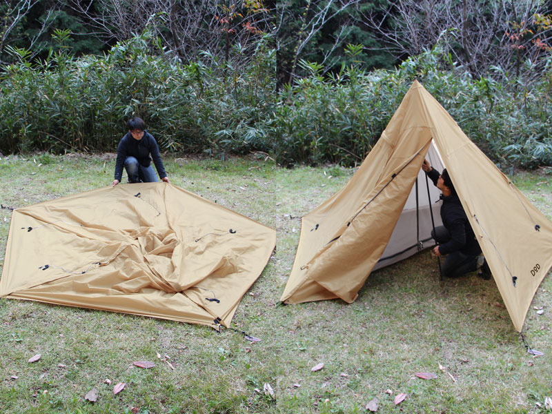 ライダーズワンポールテント（タン） T1-442-TN - DOD（ディーオー