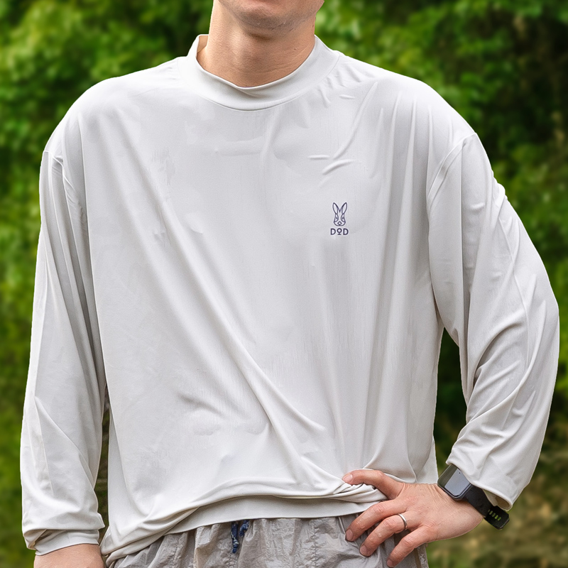 ソノママドポーン（ロンTEE）（スモーキーホワイト/ライムグリーン