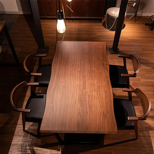 ダイニングテーブル 150 一枚板調 ウォールナット突板 天厚50mm 150X90