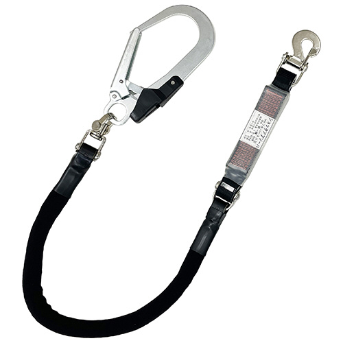 フルハーネス用ランヤード伸縮ロープ ZAENC-8D-BL ポリマーギヤ 安全帯