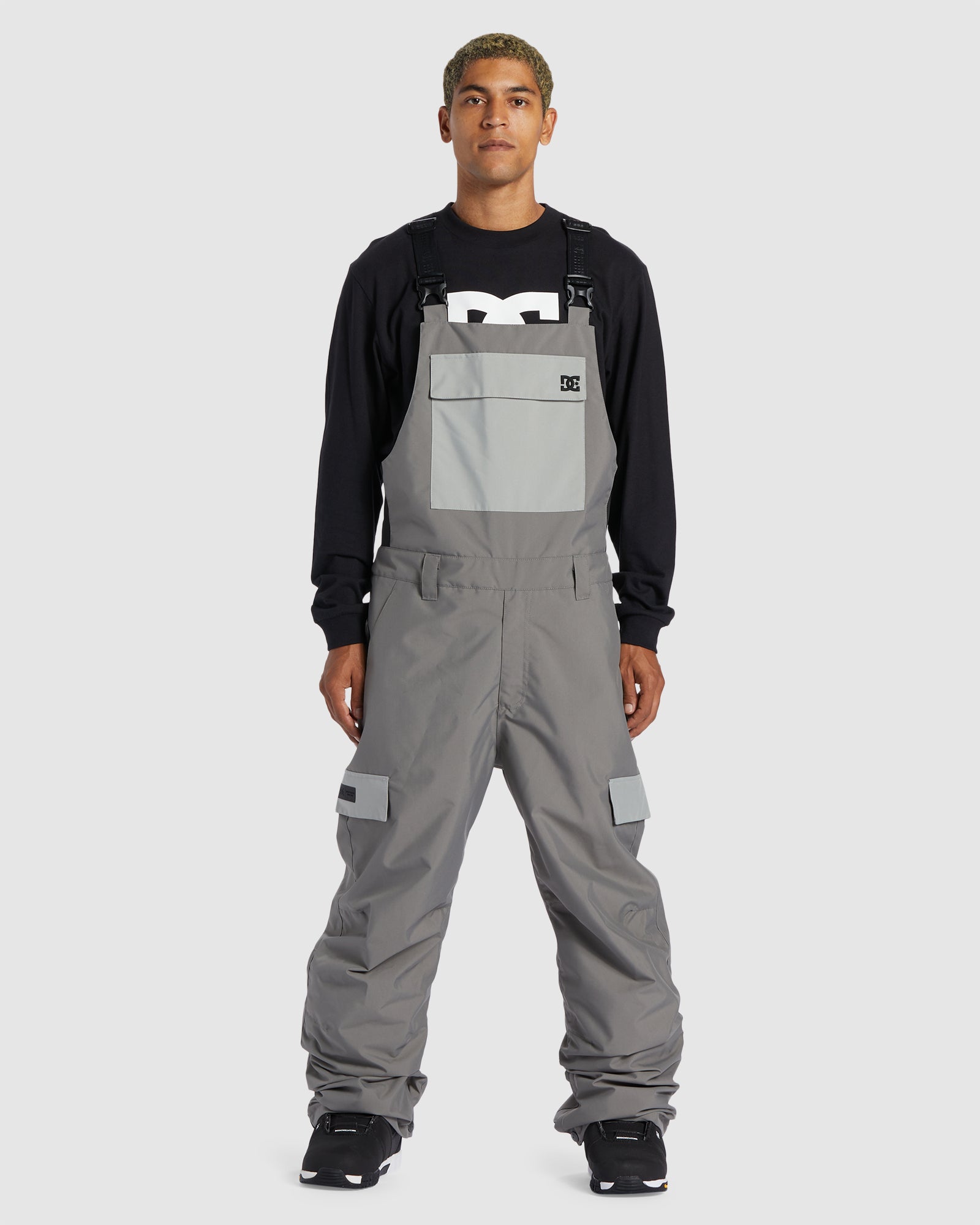 Mens Docile Snow Bib - PEWTER / XS | DC Shoes