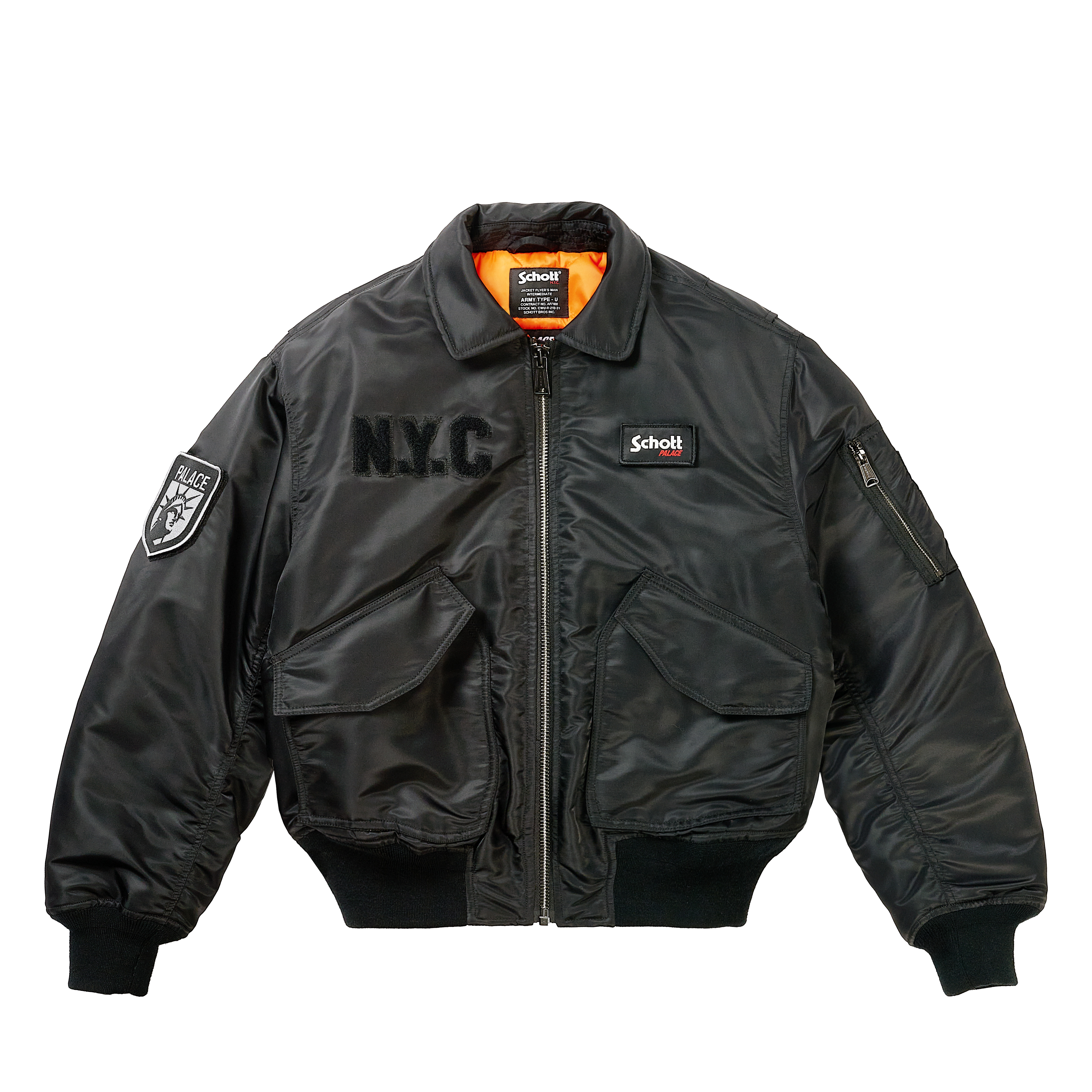 PALACE SCHOTT CWU 90'S FIT BOMBER JACKET | PALACE SKATEBOARDS