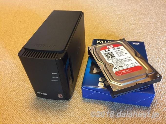 BUFFALOのNASが故障した時のHDD換装記録4回目（WD Red） | dalahast