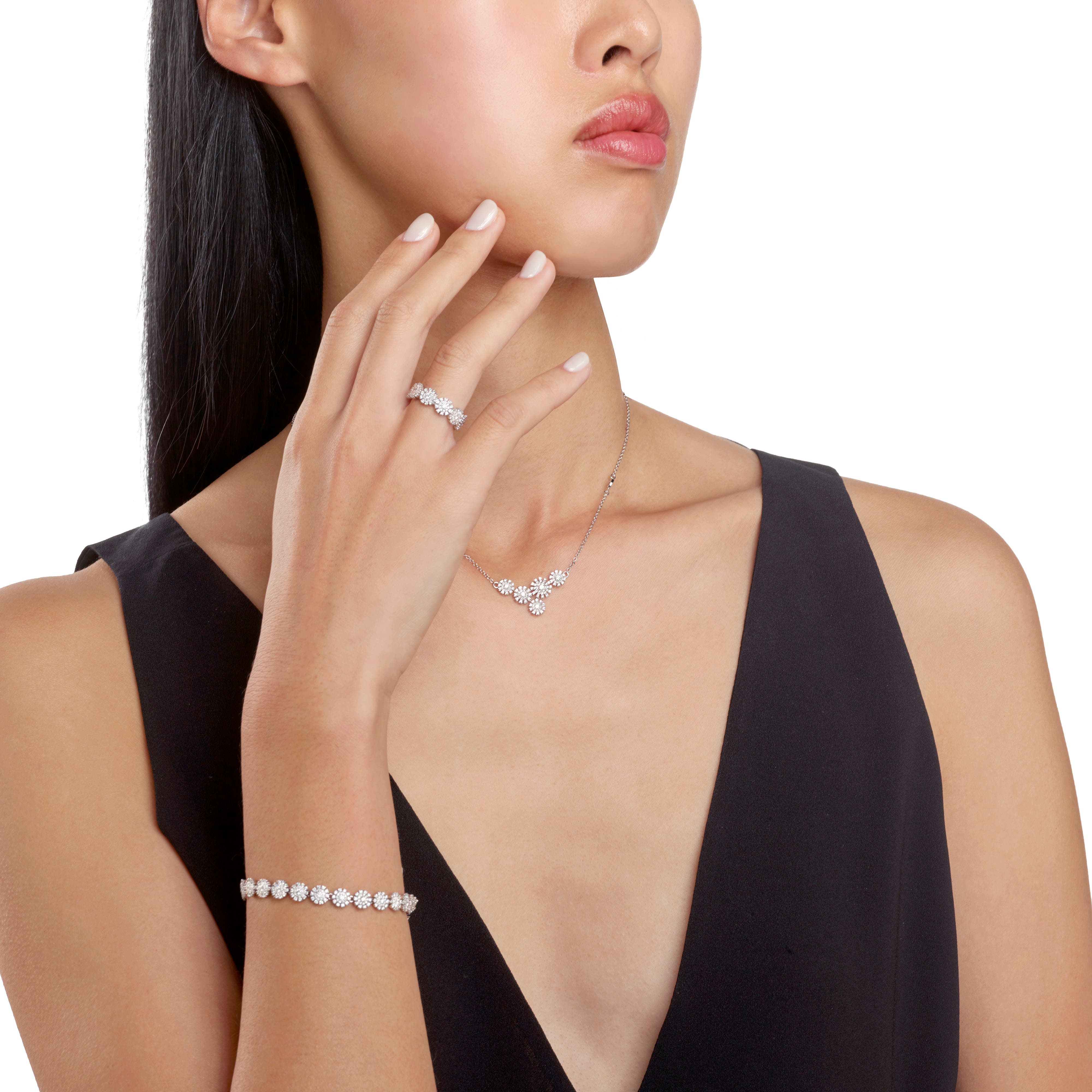 ホワイトゴールド、ダイヤモンド ブレスレット - Damiani MARGHERITA