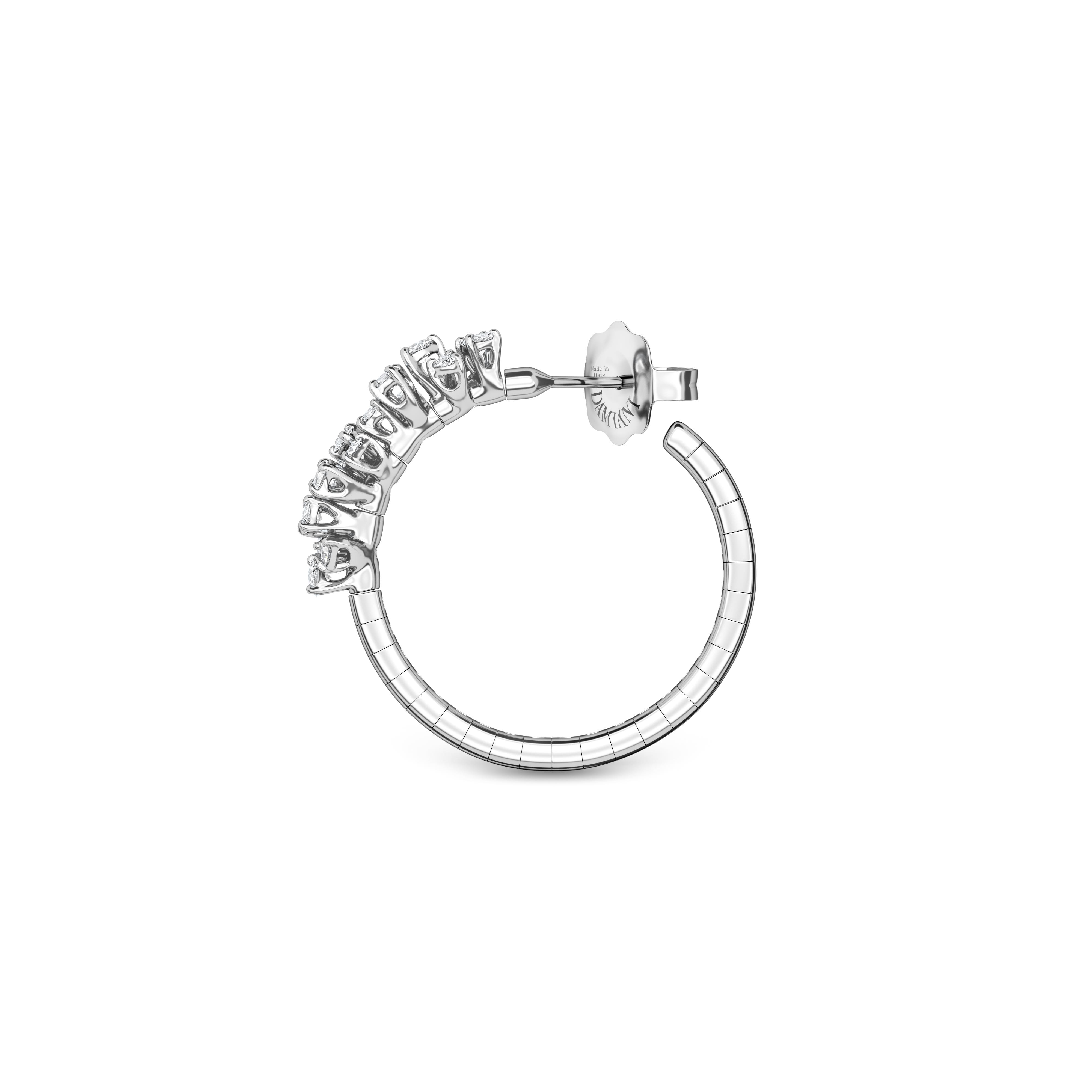 ホワイトゴールド、ダイヤモンド ピアス - Damiani MIMOSA