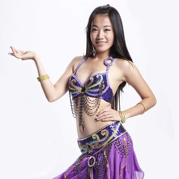 ベリーダンス衣装コスチュームS14--ブラ＋ベルト 2点セット837