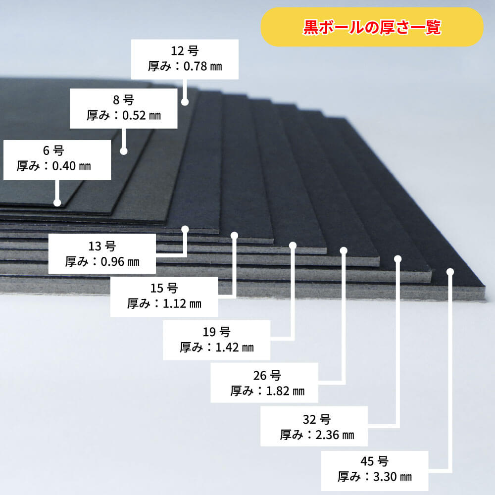 黒ボール26号 (厚1.82mm)B3 364×515mm - 台紙を断裁するなら dansai.jp