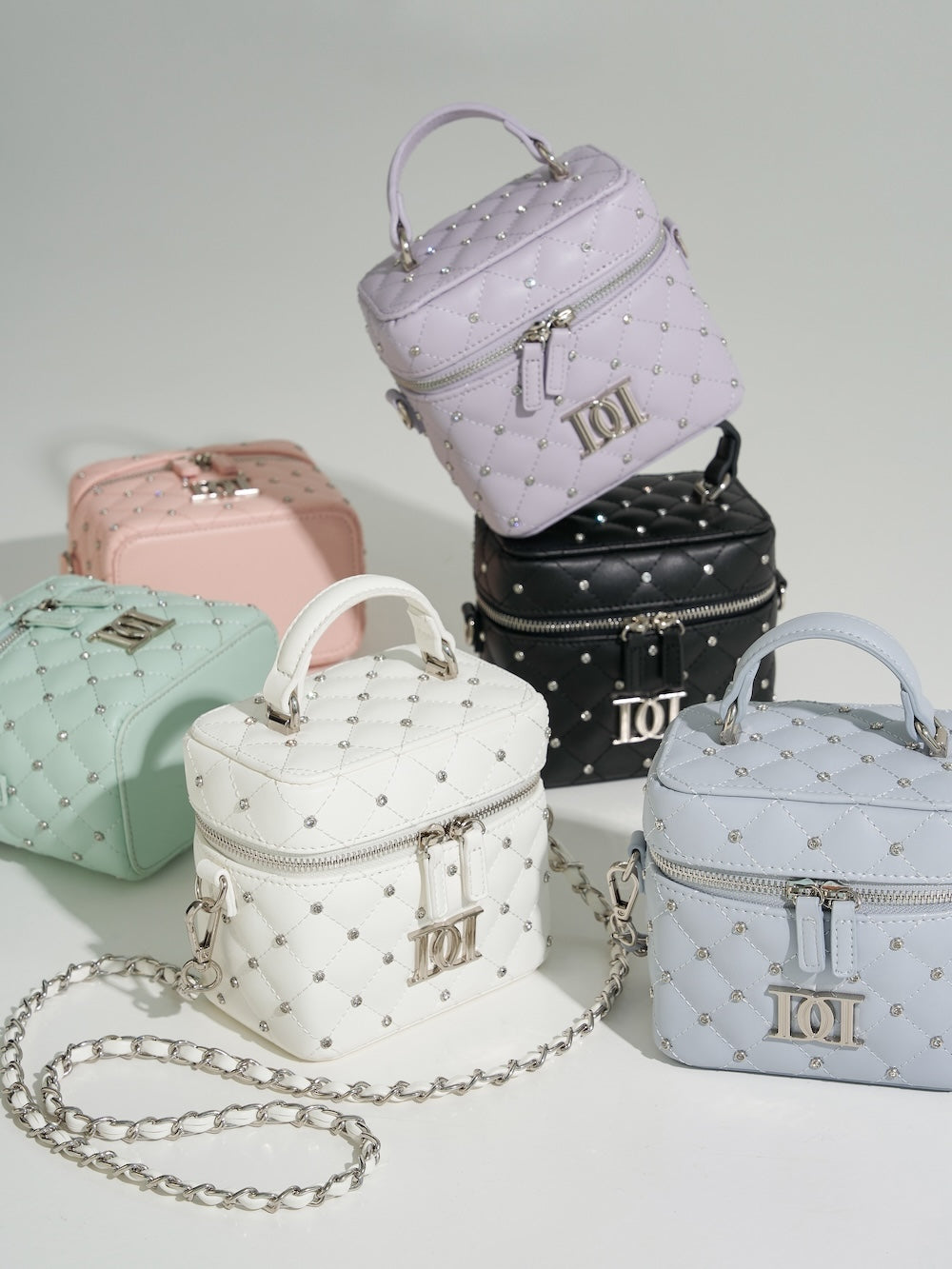 darich コンビニ支払い❌ キルティングビジューミニリュック ホワイト