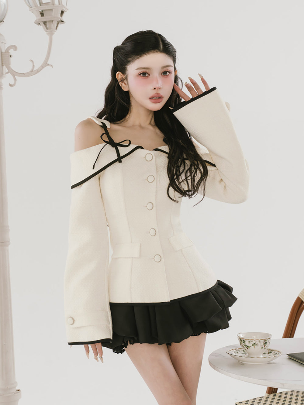 ボンディングツイードオフショルチュニック – Darich (ダーリッチ)