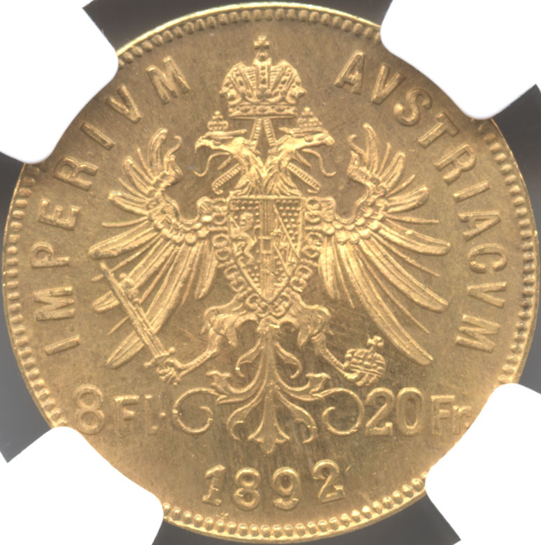 ダルマコインショップ / オーストリア 8フローリン（20フラン）金貨