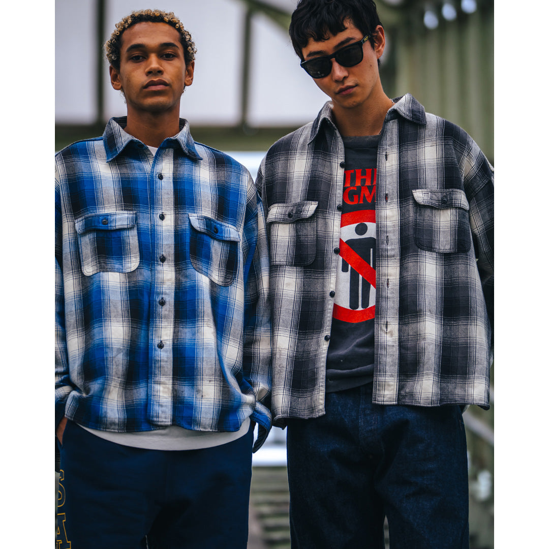 Saint Mxxxxxx (Saint Michael) BB_FLANNEL SHIRT CHECK(BLUE) SM-HR1
