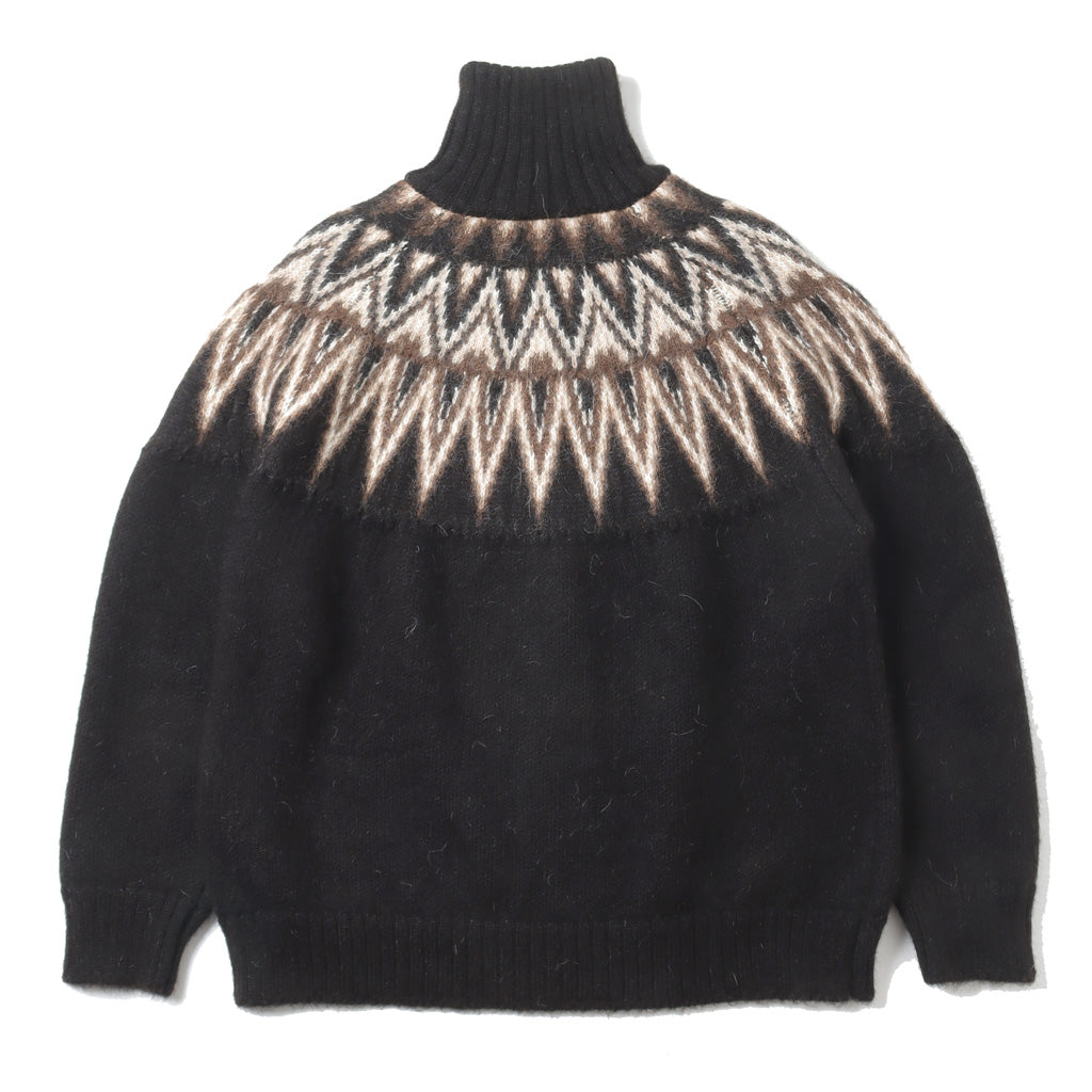 SNOW PATTERN DRIVERS JUMPER NATURAL COLOR ALPACA (A23C-12SW03C