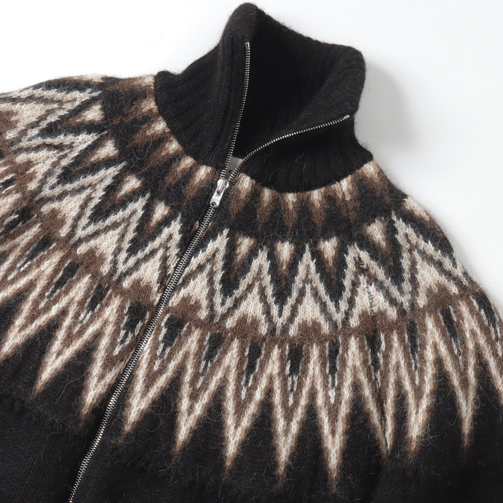 SNOW PATTERN DRIVERS JUMPER NATURAL COLOR ALPACA (A23C-12SW03C