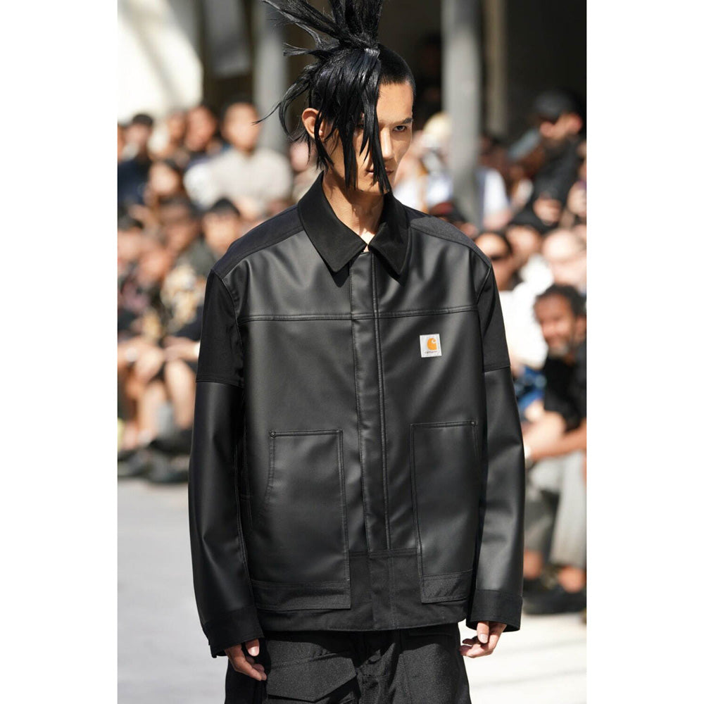 JUNYA WATANABE MAN) Synthetic leather x cotton duck x ester oxford