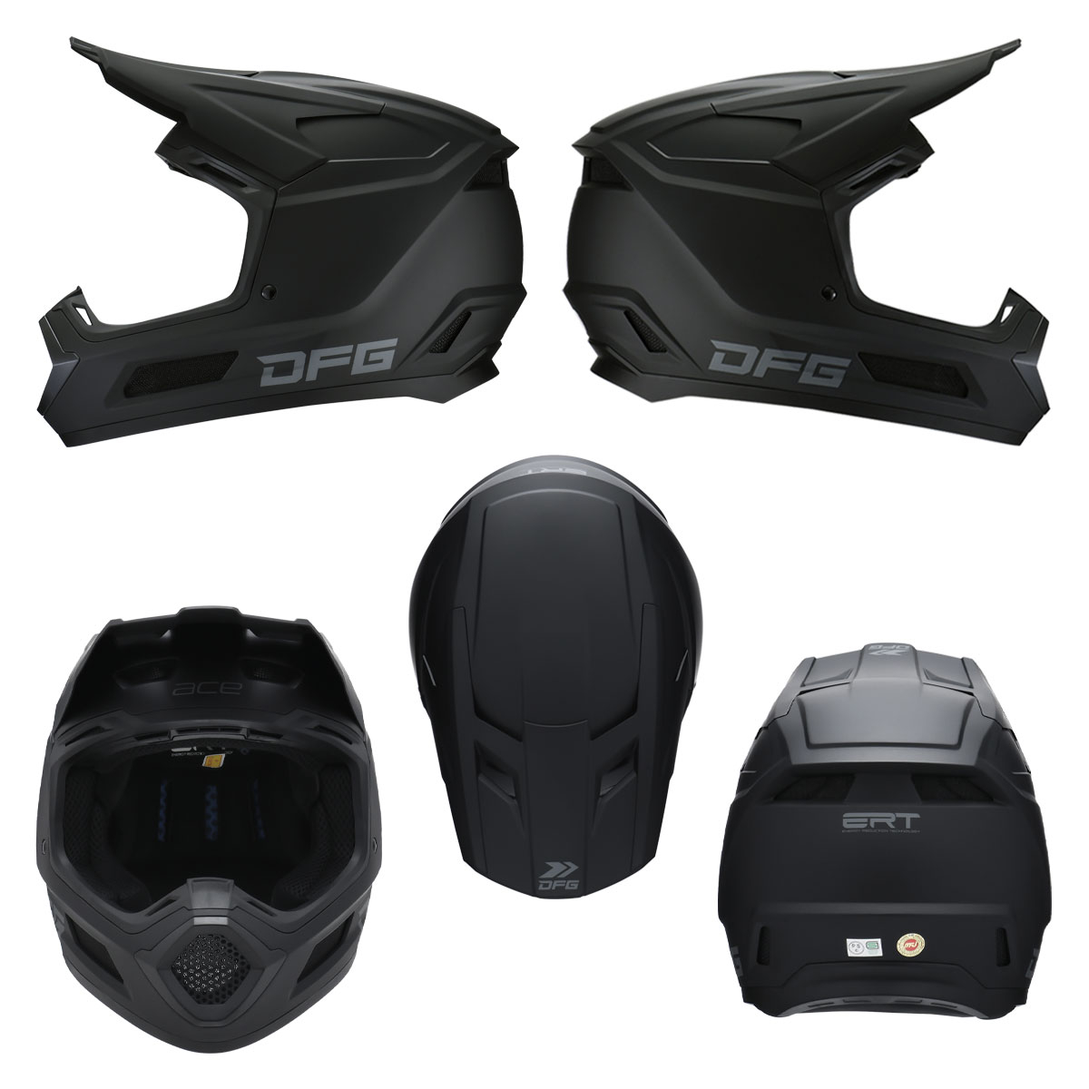 エースヘルメット マットブラック｜ダートフリーク / DIRTFREAK