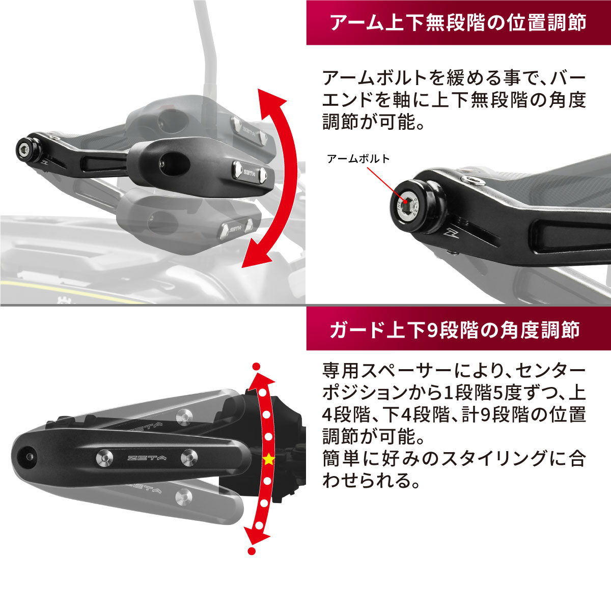 ZETA RACING ソニックハンドガード PCキット| Dirtbikeplus (ダート