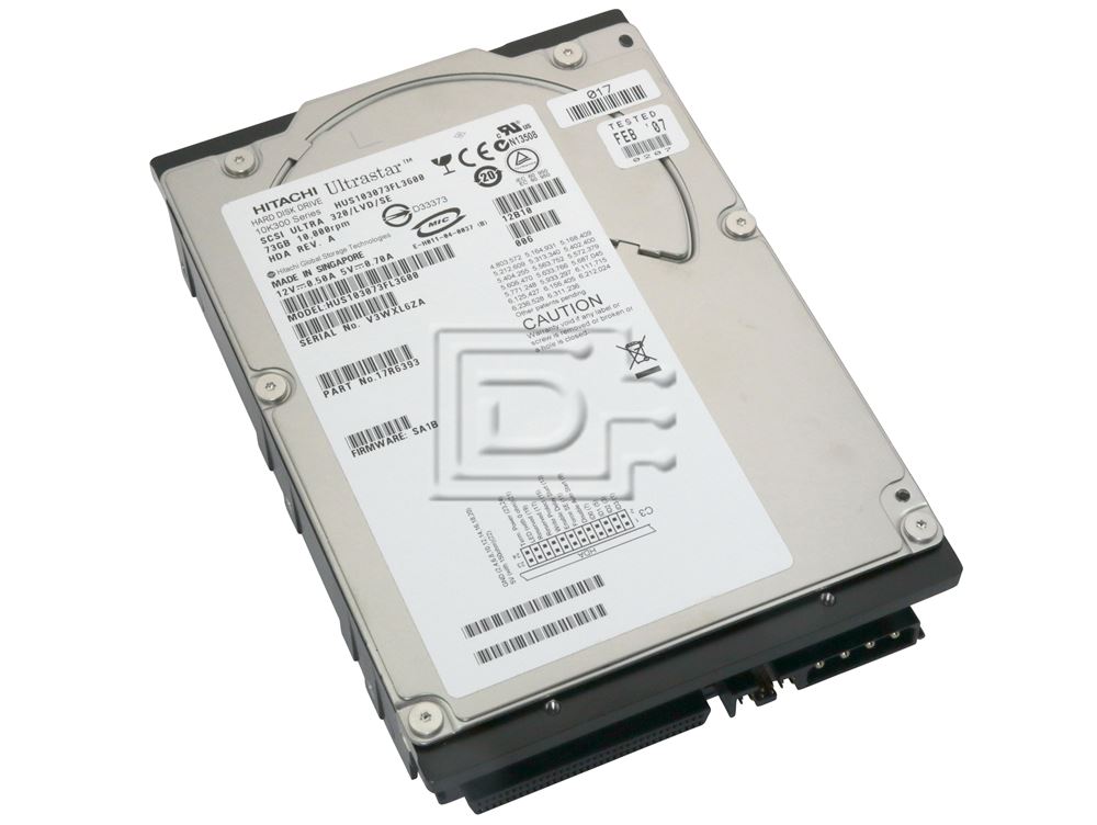 Hitachi 10K300 17R6393 / HUS103073VL3600 SCSI Hard Drive 73GB 10K