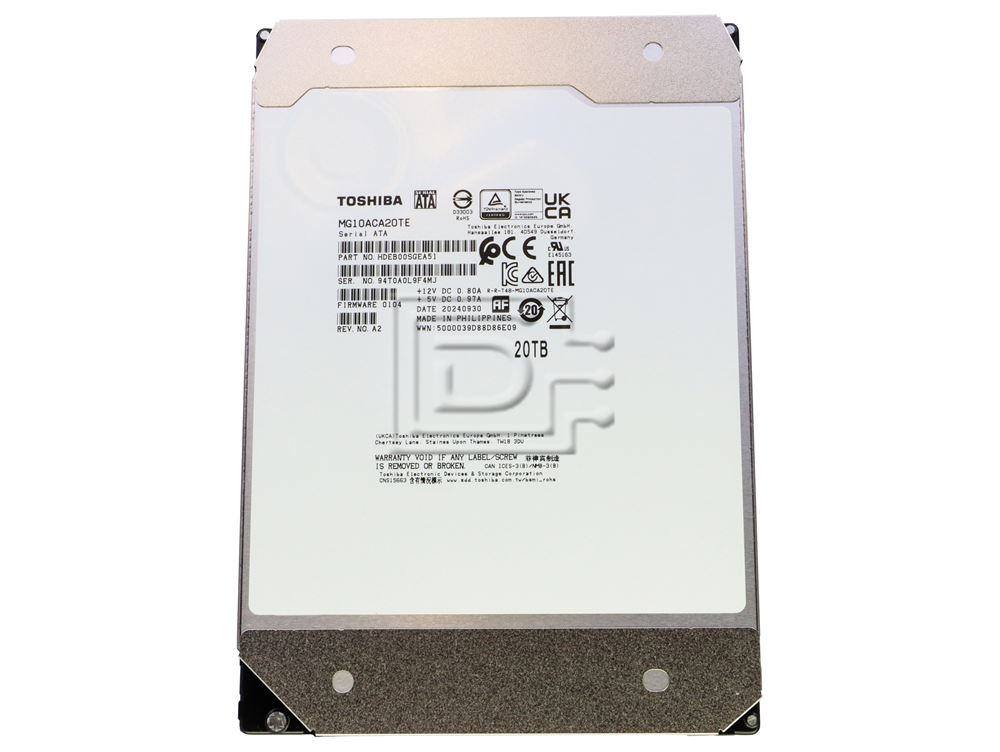 Toshiba MG10ACA20TE 20TB 3.5” LFF 6Gbps 7.2K RPM 512e MG10 Series